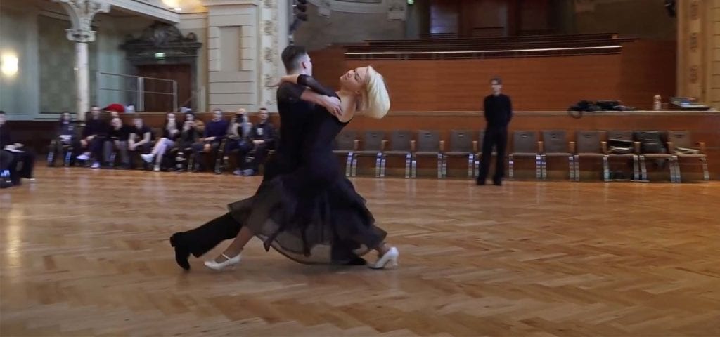 Dmitry Zharkov & Olga Kulikova dancing Slow Foxtrot demo at The Camp 2017